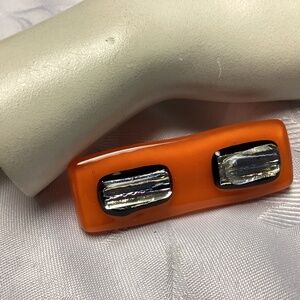 MIDCENTURY MODERN ART. GLASS BROOCH. UNIQUE showy !!!